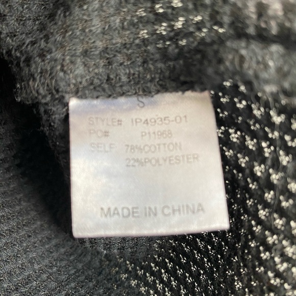 Bibi Size Small Black Acid Washed Waffle Knit Short Sleeve Crew Neck Shirt Top - Picture 3 of 4